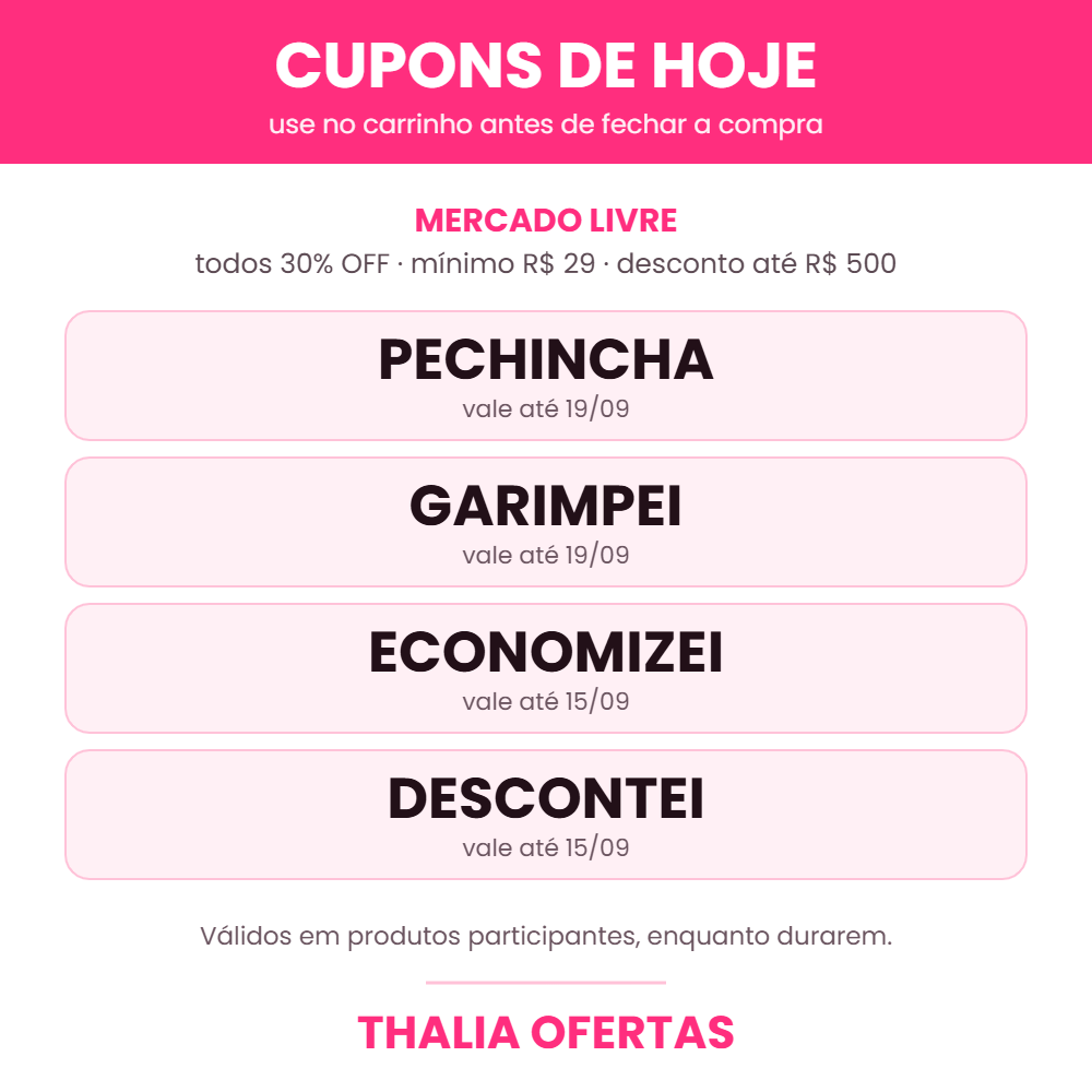 Cupons de hoje - Thalia Ofertas